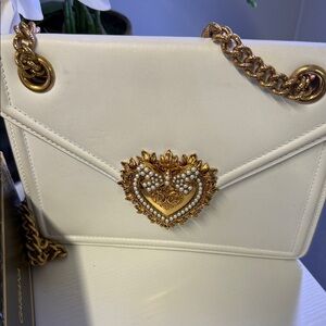 Dolce & Gabbana White and Gold Shoulder Bag